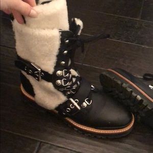 sigerson morrison iris shearling buckle boots